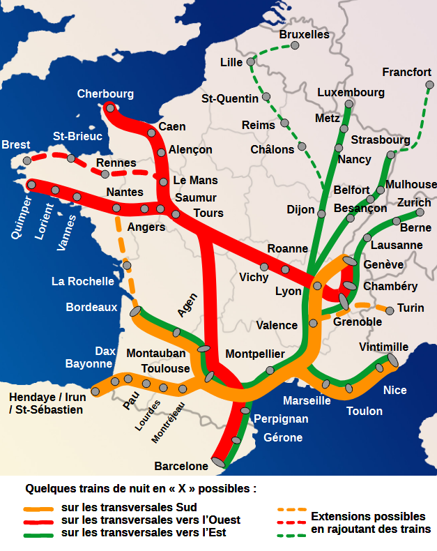 Proposition de transversales pour reliers les régions entre elles et à l'Europe